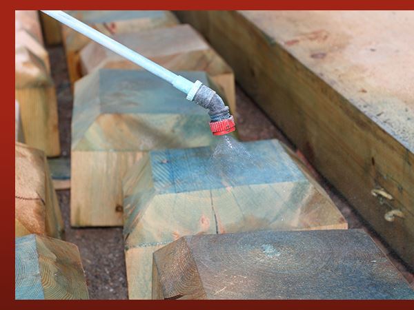 image of spraying wood for termites