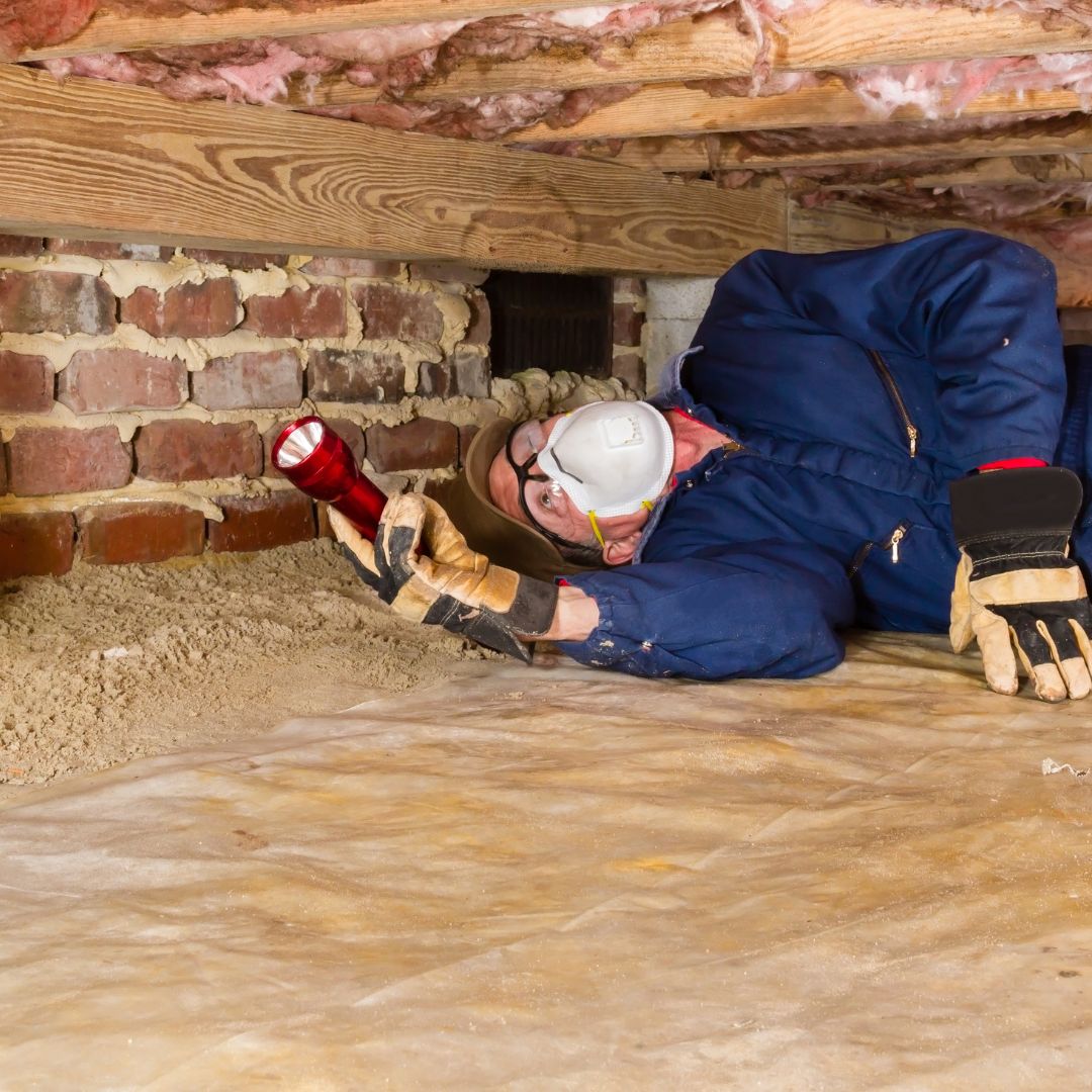 termite inspector in crawlspace